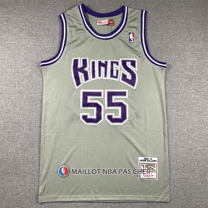 Maillot Sacramento Kings Jason Williams NO 55 Mitchell & Ness 2000-01 Gris